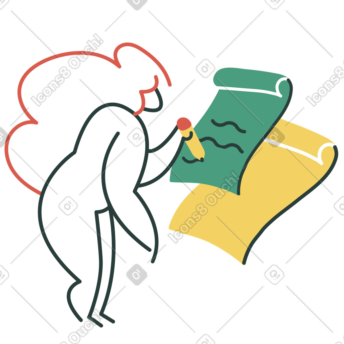 Illustration Signer un formulaire dans le style Macaroni à télécharger aux formats PNG, SVG