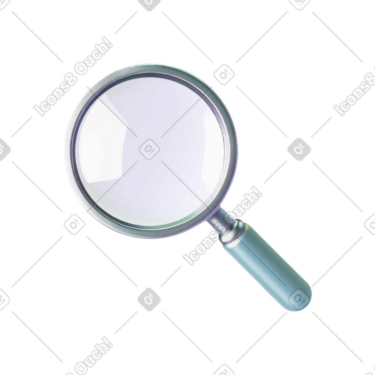 Ilustración Lupa en estilo Chromed a descargar en PNG y SVG