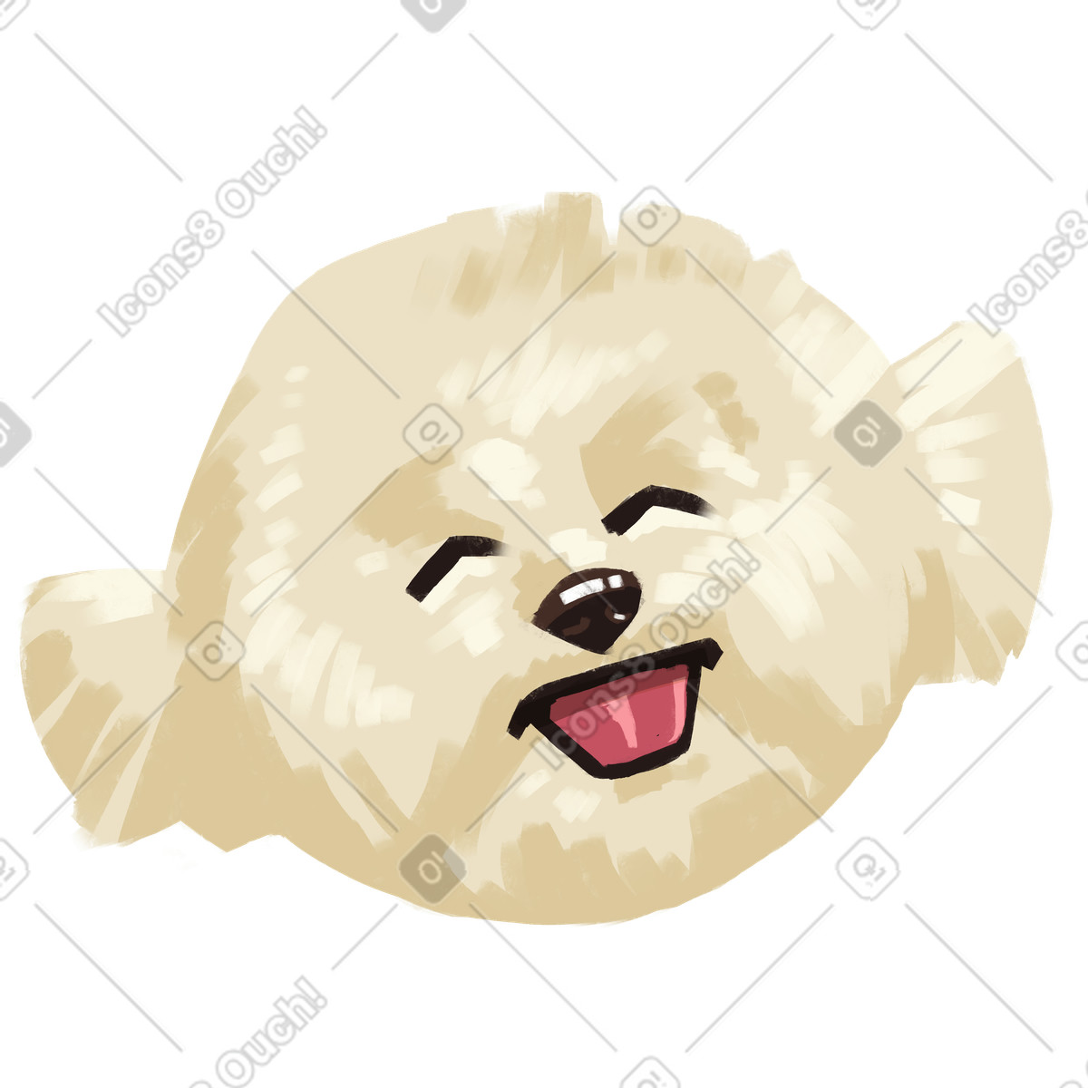 下载 Goofy 风格的 Happy dog 插画，支持 PNG、SVG 格式