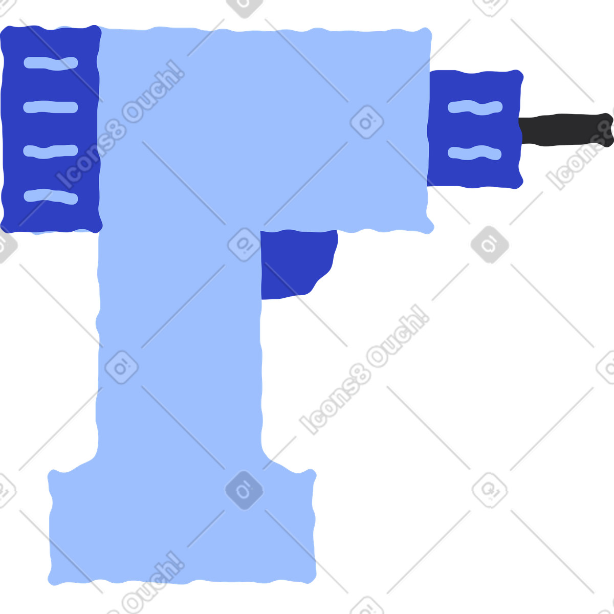 Bohren-Illustration im Pablo-Stil als Download in PNG, SVG