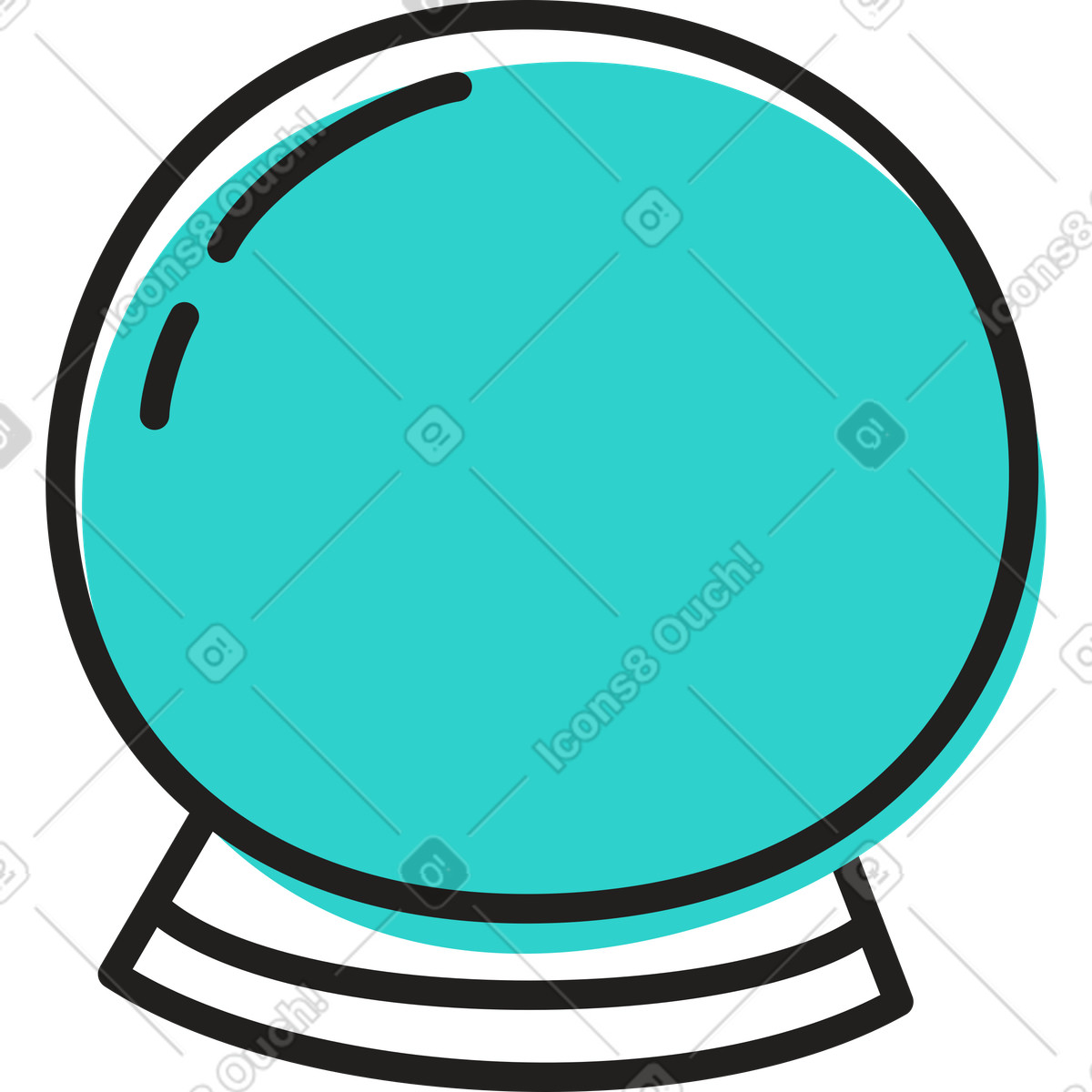 Crystal ball illustration in Little style download in PNG, SVG