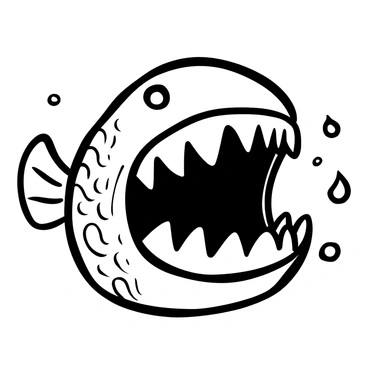 A close-up illustration of a piranha showcasing its "razor-sharp teeth" glistening in the light. The "powerful jaws" are prominently displayed in a partially open position, revealing the rows of sharp teeth. The texture of the scales on the piranha's body is visible, adding detail to the image. There are water droplets around the jaws to suggest an aquatic environment. The overall focus is on the menacing structure of the piranha's mouth.