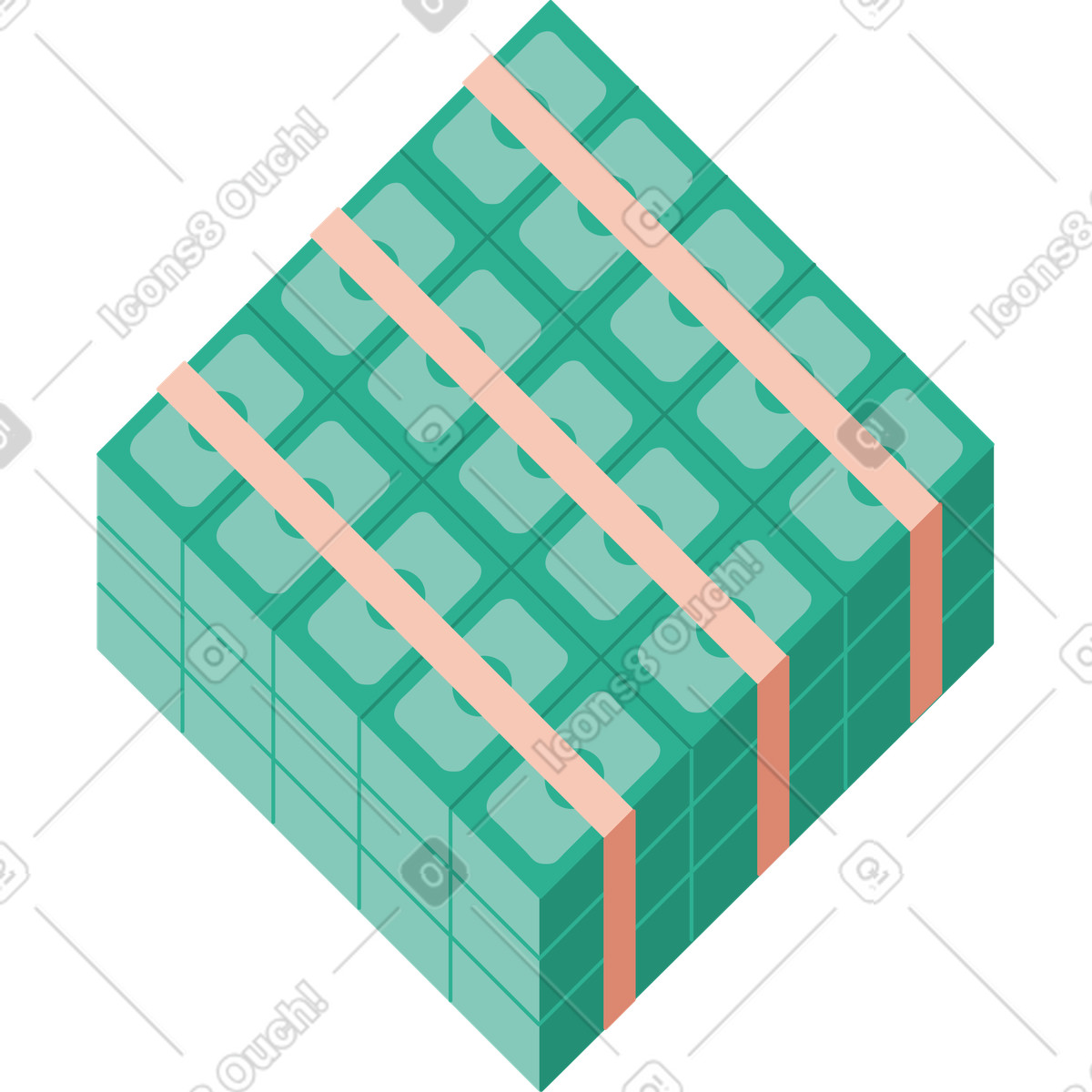 Illustration Palette avec des piles d'argent dans le style Jelly à télécharger aux formats PNG, SVG