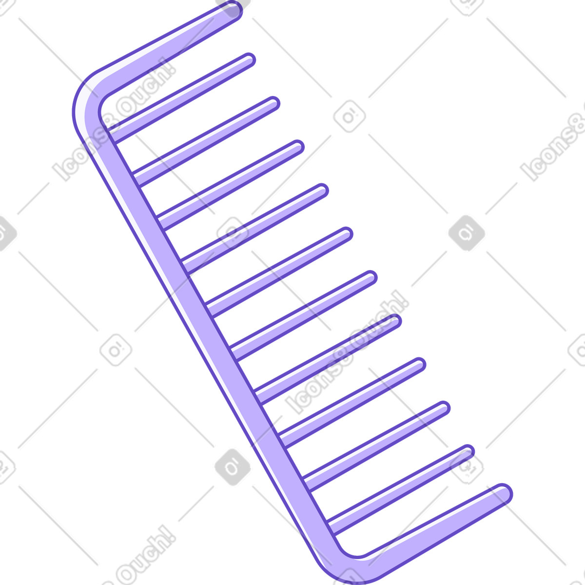 Comb illustration in Rainbow style download in PNG, SVG