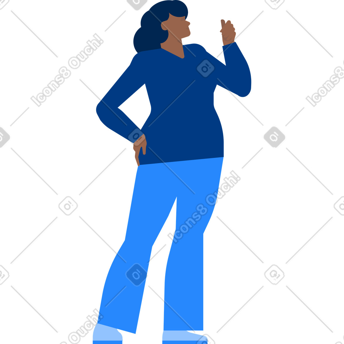 Donna in pantaloni che tiene qualcosa illustrazione stile Urban scarica PNG, SVG