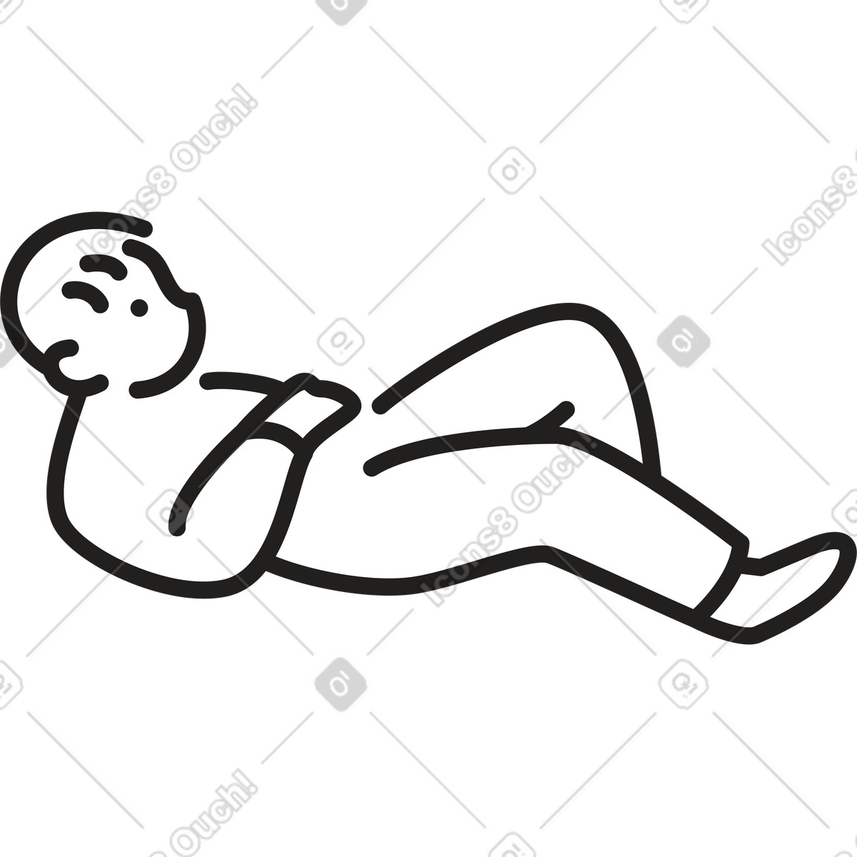 Uomo disteso illustrazione in stile Little scarica in PNG, SVG