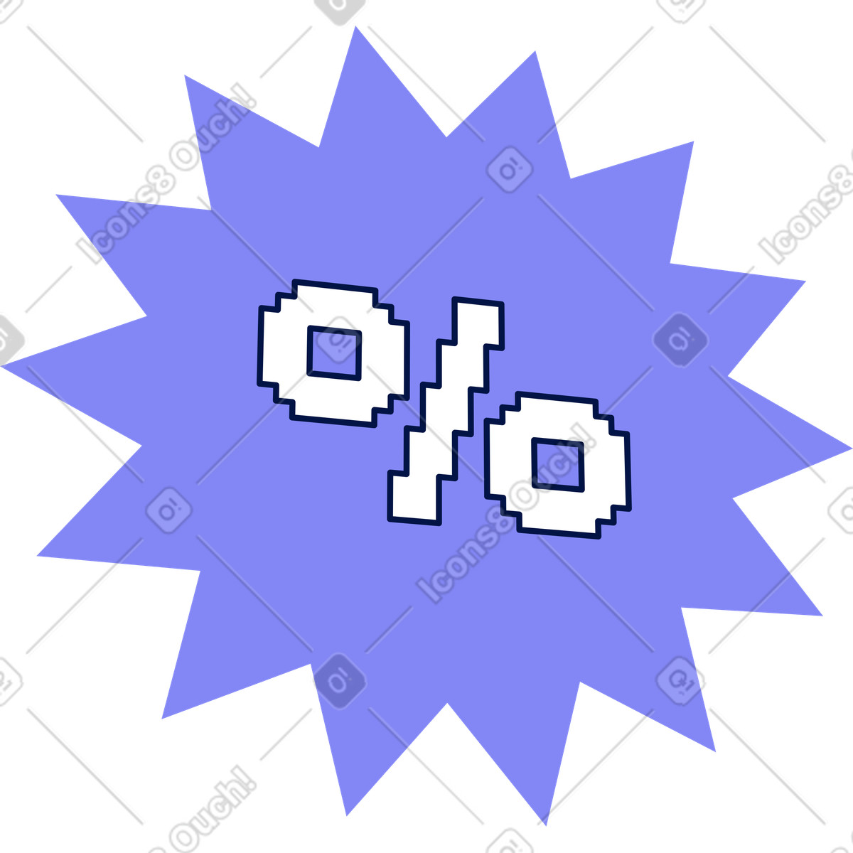 Ilustración Icono de porcentaje estrella en estilo Glow a descargar en PNG y SVG