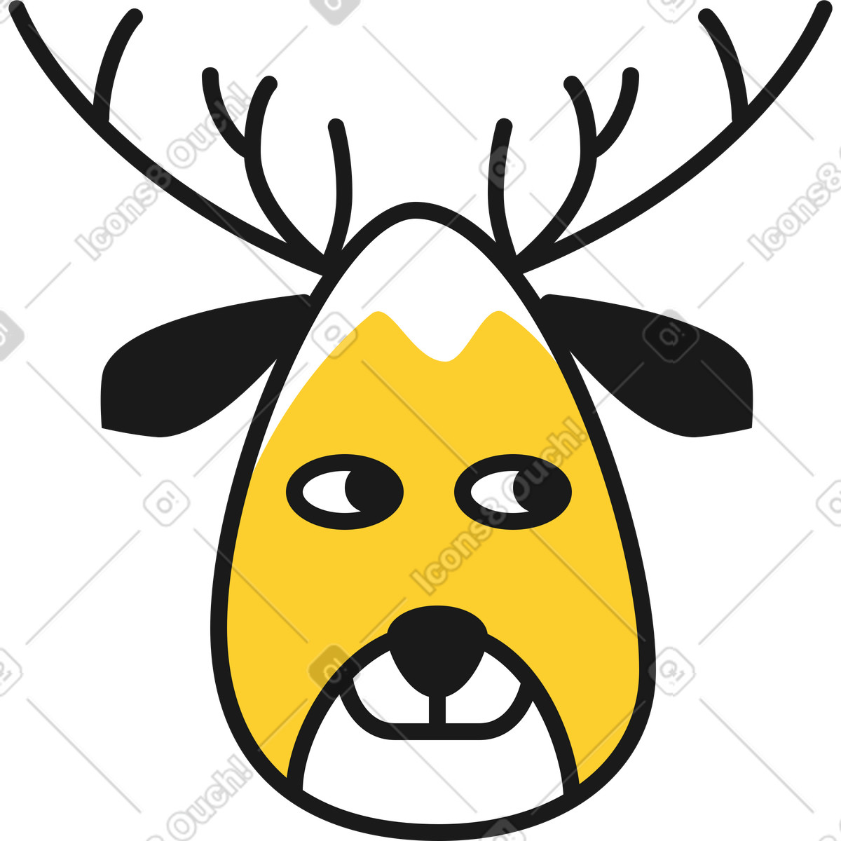 Ilustración Reno en estilo Taxi a descargar en PNG y SVG