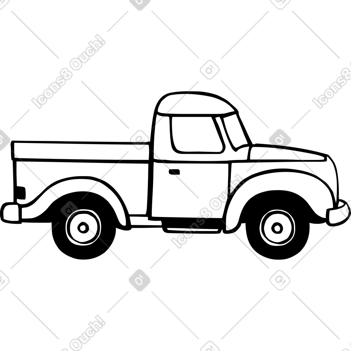 下载 Journal 风格的 卡车 插画，支持 PNG、SVG 格式
