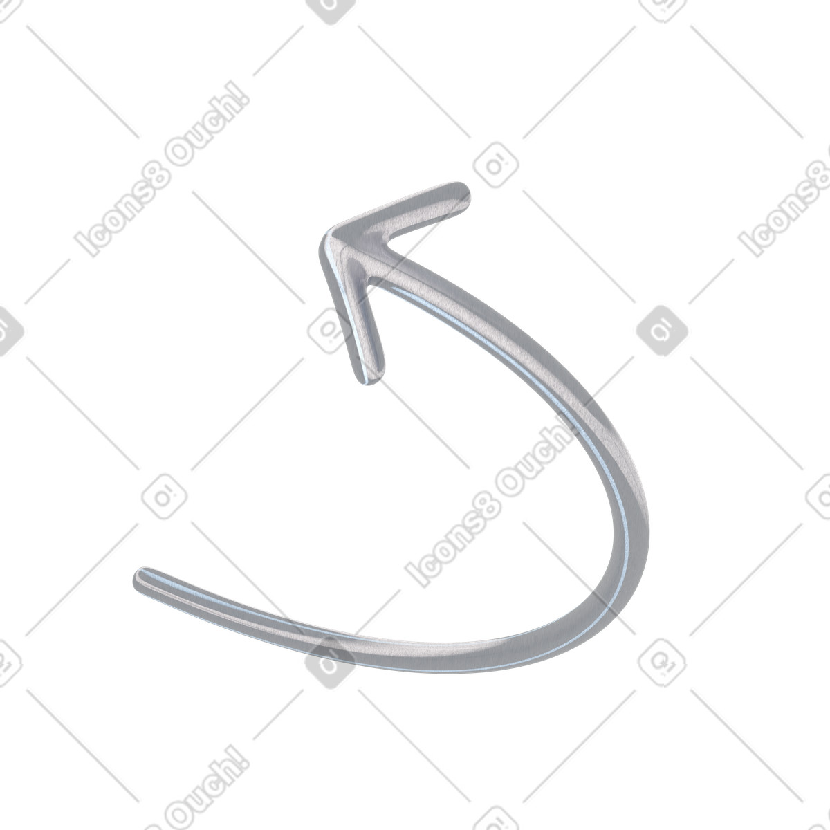 Ilustração de Curved arrow em no estilo 3D Blueprint para baixar em PNG, SVG
