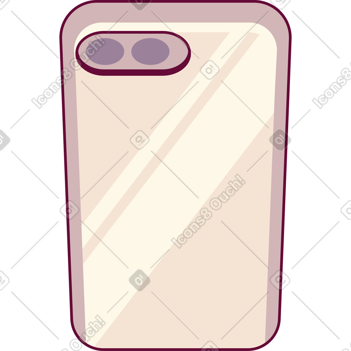 Ilustración Teléfono beige con cámara en estilo Handy a descargar en PNG y SVG