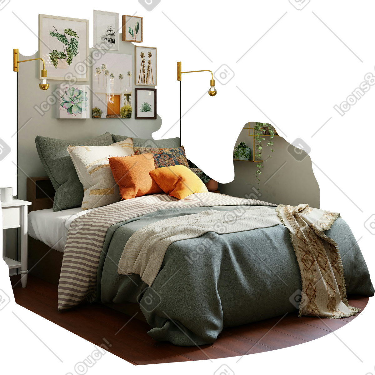 Sfondo camera da letto con un illustrazione in stile Everyday scarica in PNG, SVG