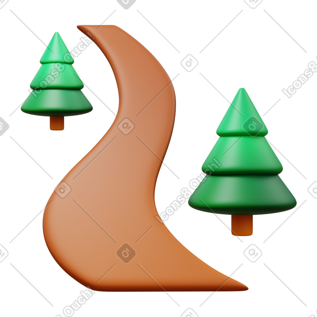 Path-Illustration im 3D Fluency-Stil als Download in PNG, SVG