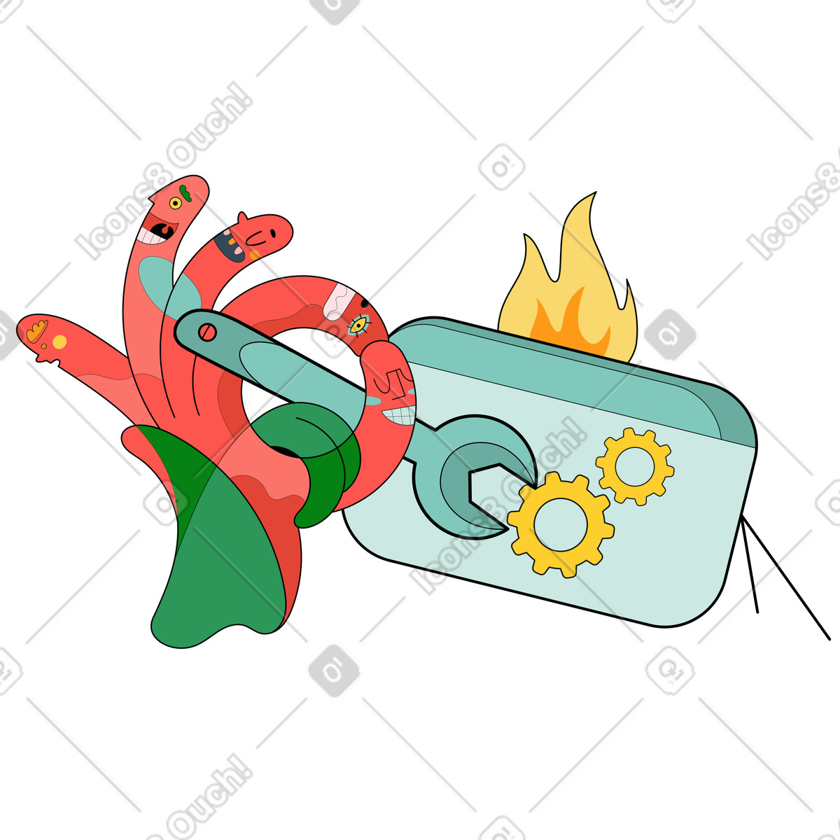 Hand providing expert technical support illustration in PNG, SVG
