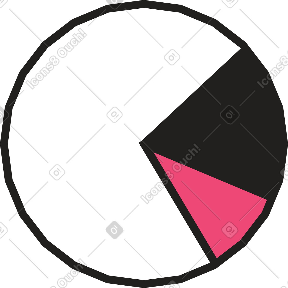 Colorfull pie chart illustration in Dazzle Line style download in PNG, SVG