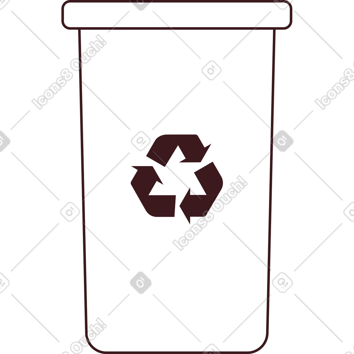 Illustration Poubelle de recyclage dans le style Folks à télécharger aux formats PNG, SVG
