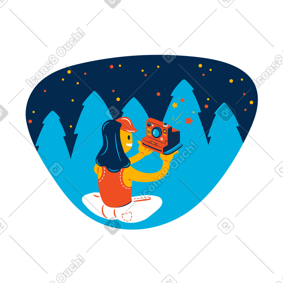 사진 작가 illustration in Flame style download in PNG, SVG