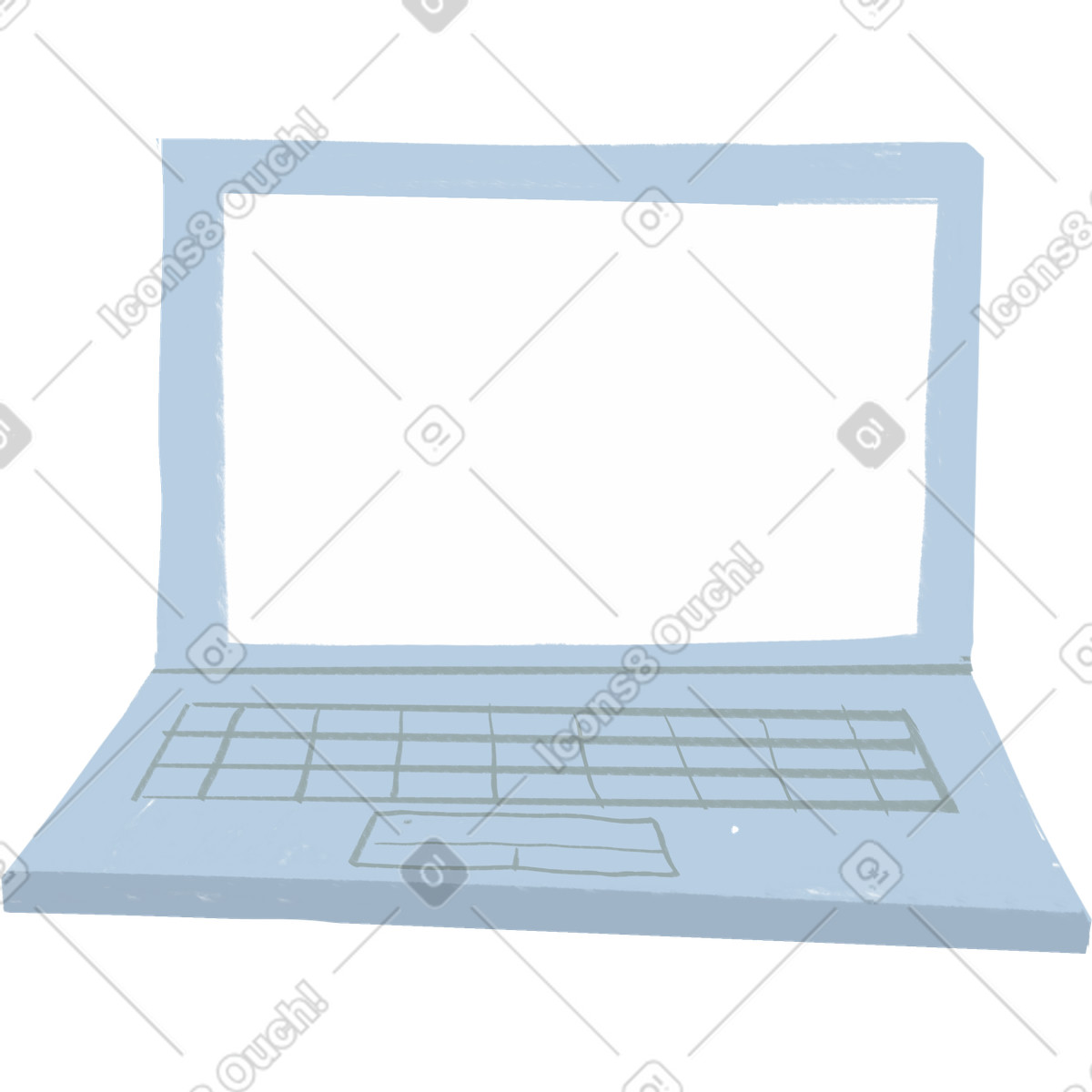 下载 Lumiere 风格的 Blue laptop 插画，支持 PNG、SVG 格式