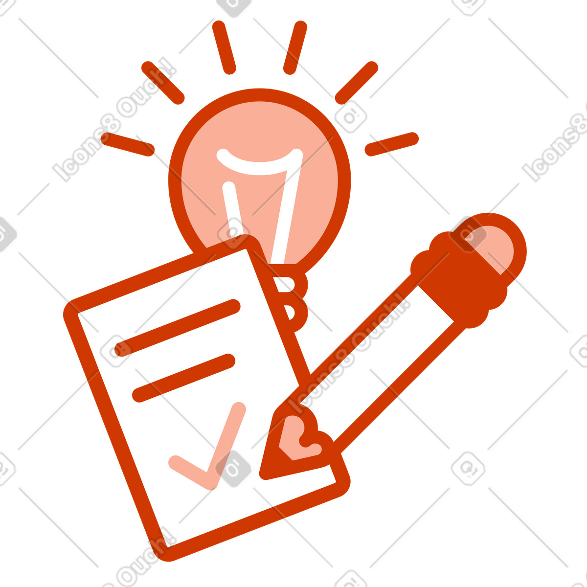 Umsetzung brillanter ideen aus der liste-Illustration im Natty-Stil als Download in PNG, SVG