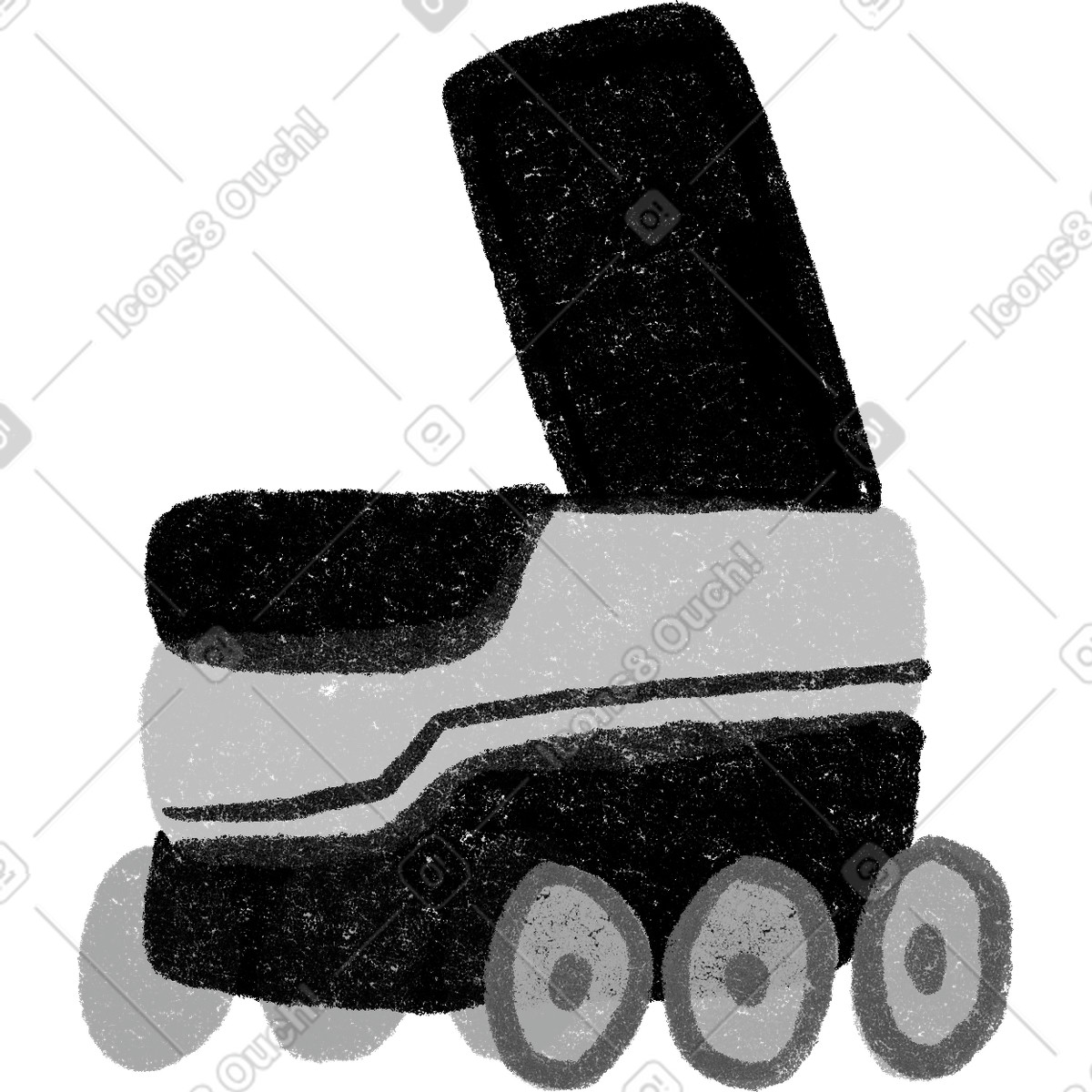 Delivery robot on wheels-Illustration im Public-Stil als Download in PNG, SVG