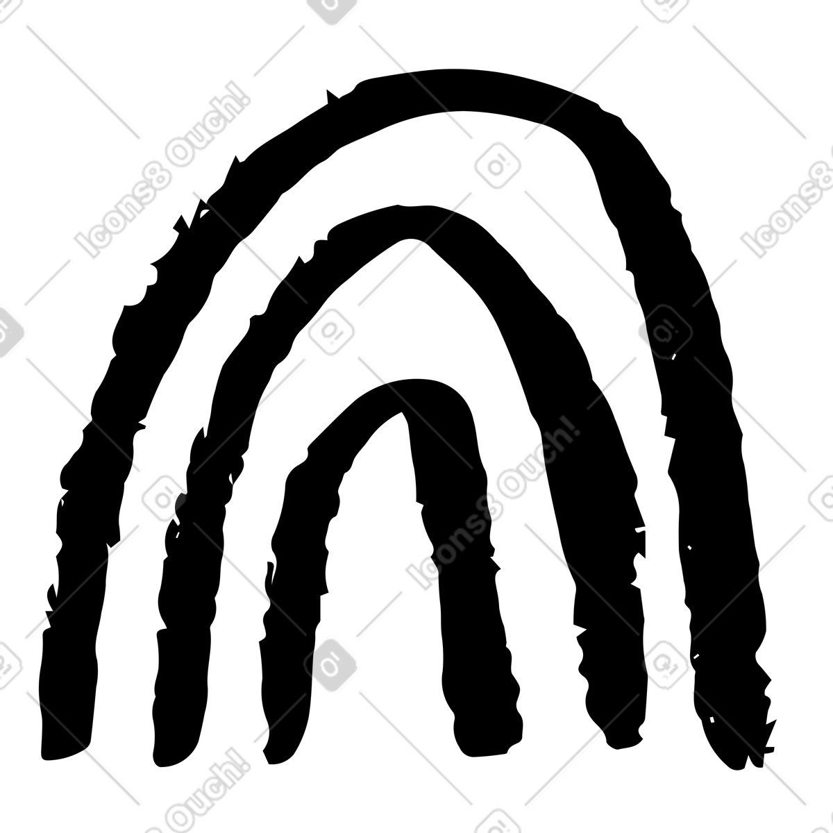Minimalistic rainbow arch illustration in Scandi style download in PNG, SVG