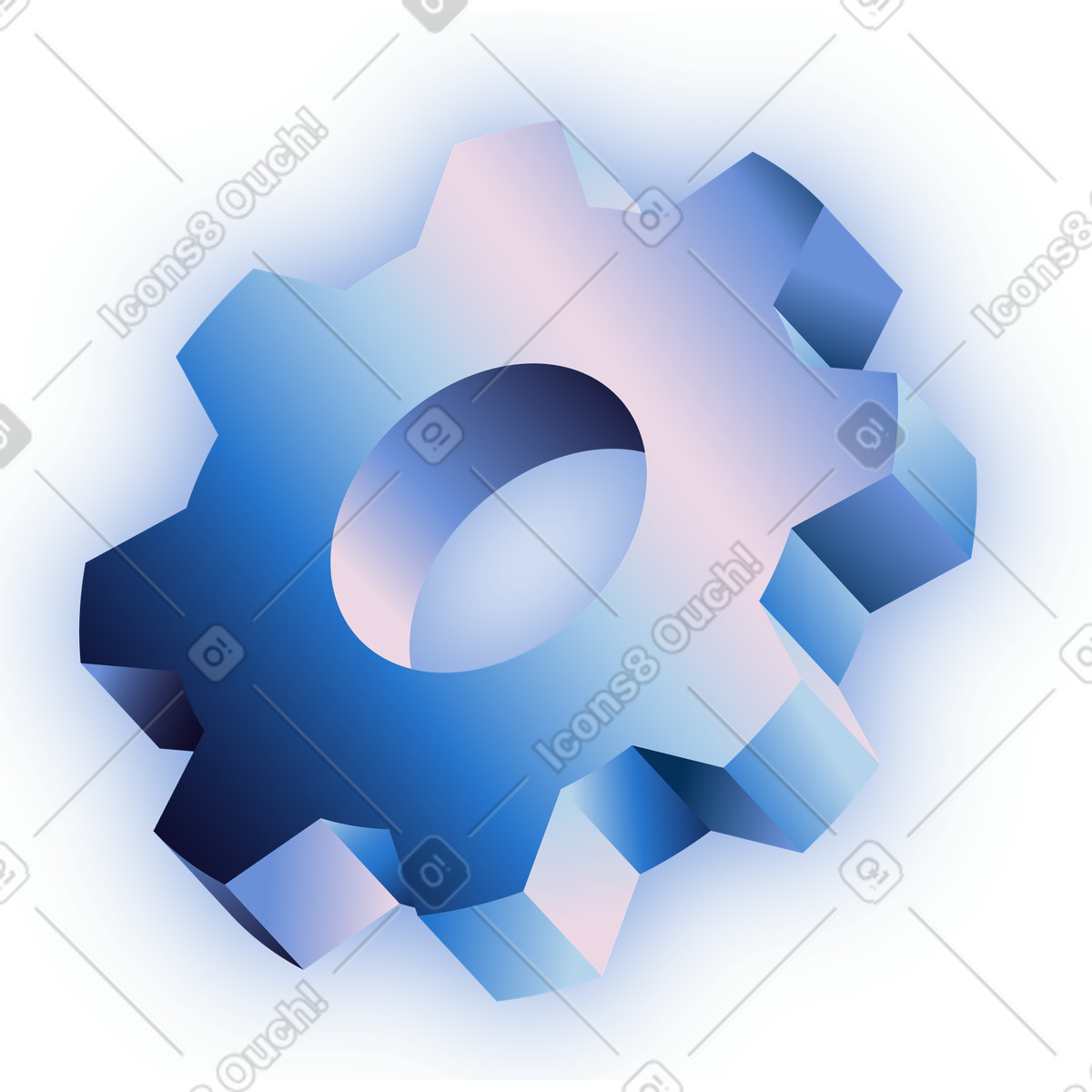Illustration Digital gear dans le style Dimension à télécharger aux formats PNG, SVG