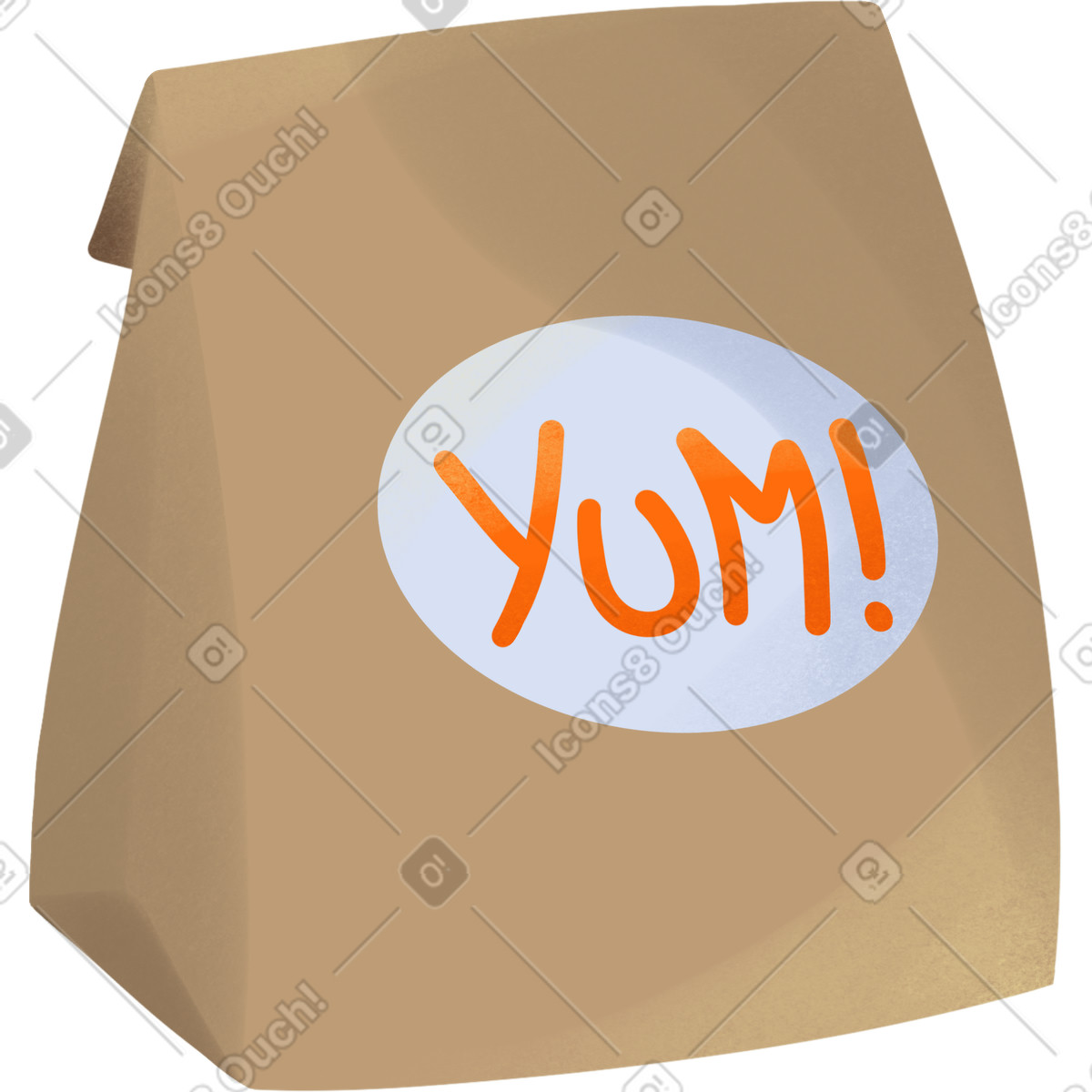 Shine スタイルの 食べ物が入った紙袋 のイラストをPNG、SVG形式でダウンロード