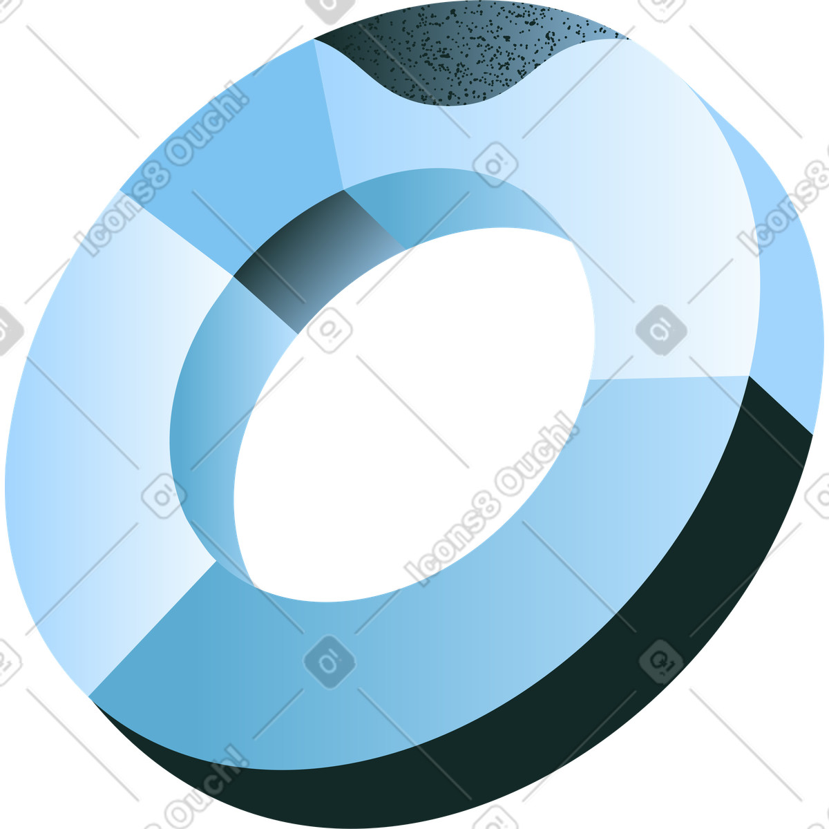 Ilustração de Gráfico donut azul em no estilo Concept para baixar em PNG, SVG