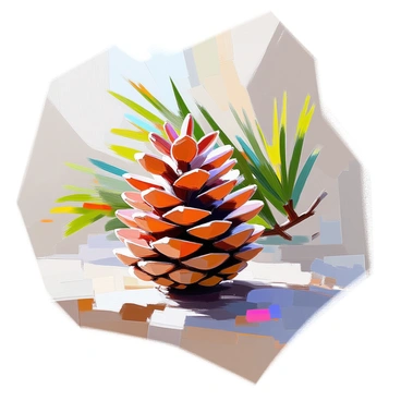 A jigsaw puzzle depicting a nature scene with a close-up view of a pine cone in the foreground. The pine cone is detailed, showcasing its textured scales and earthy tones of brown and green. In the background, there is a blurred representation of pine needles and branches, creating a harmonious natural setting. The entire puzzle image captures the intricate beauty of the pine cone amidst a serene woodland atmosphere.
