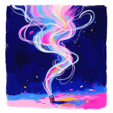 Thin tendrils of smoke are twisting and curling gracefully in the air. The smoke appears delicate and wispy, with varying shades of gray and white. It rises from a small, unseen source, creating intricate patterns that contrast with the deep black background. The scene captures the fluid motion of the smoke, showcasing its ephemeral nature.