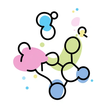Several lipid molecules, depicted as small spheres with a glossy surface, are floating within a vibrant chemical solution. The chemical solution is a swirling mixture of various bright colors, including red, blue, and green, creating a lively backdrop. Each lipid molecule is varying in size, showcasing different shapes and sizes while maintaining a consistent spherical form. The colors of the solution reflect off the surfaces of the lipid molecules, creating a dynamic visual contrast.