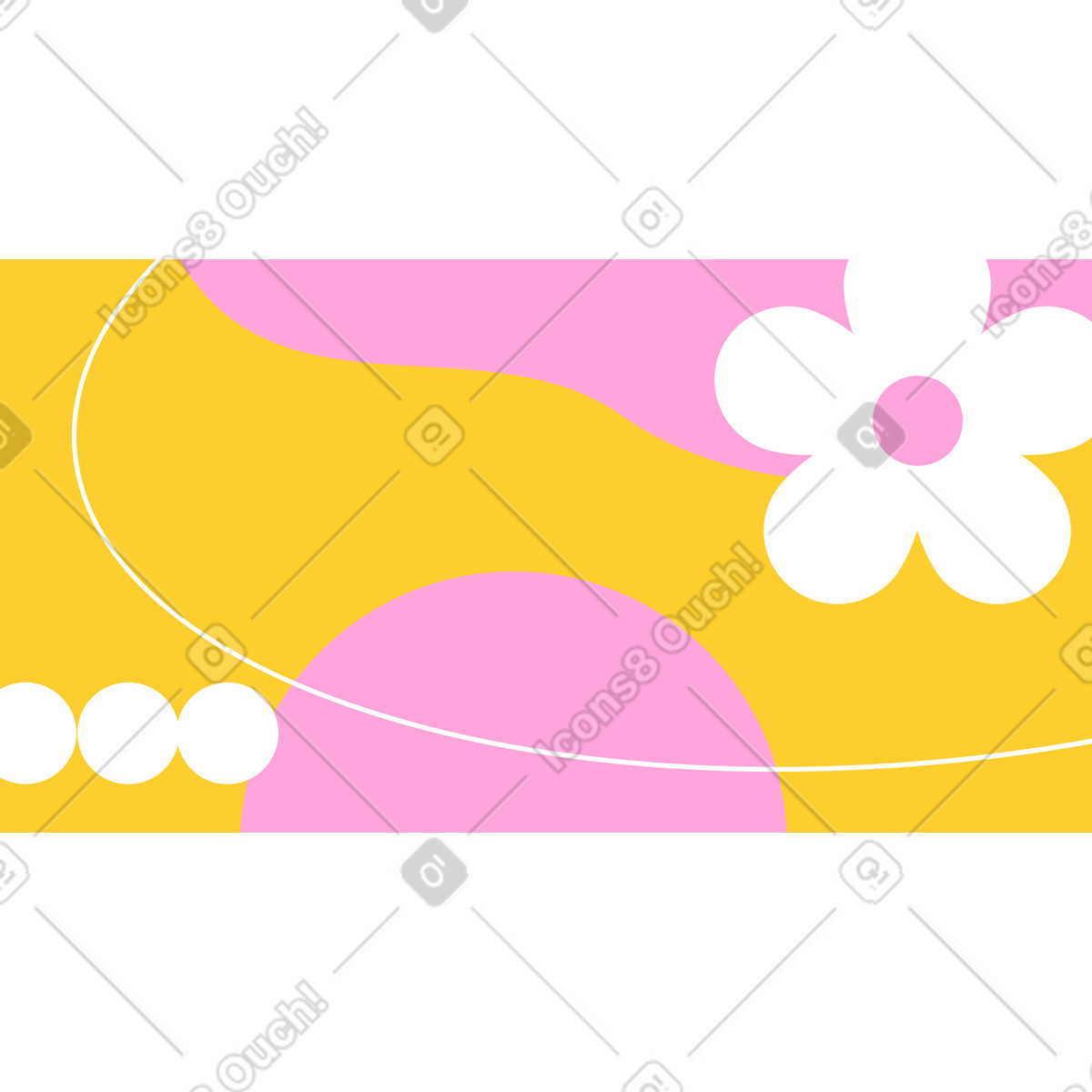 Astratto sfondo giallo con macchie rosa illustrazione in stile Experimental scarica in PNG, SVG