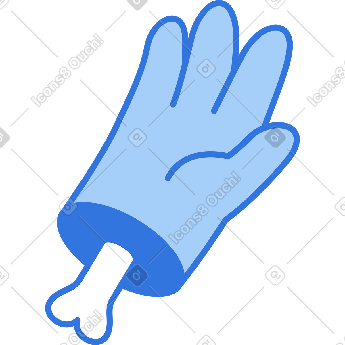 Zombie hand illustration in Sky style download in PNG, SVG