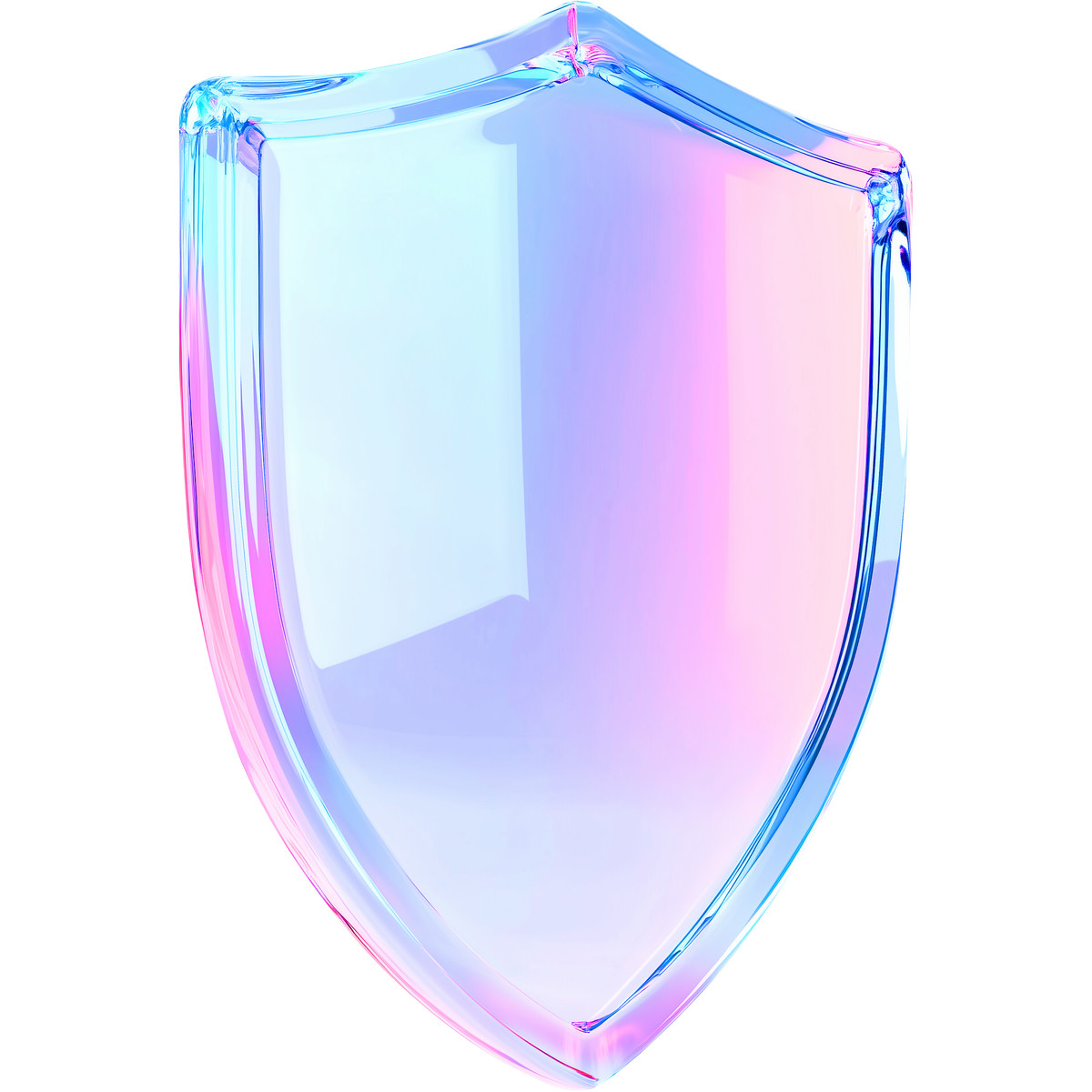 Glass shield illustration in Vitrum style download in PNG, SVG