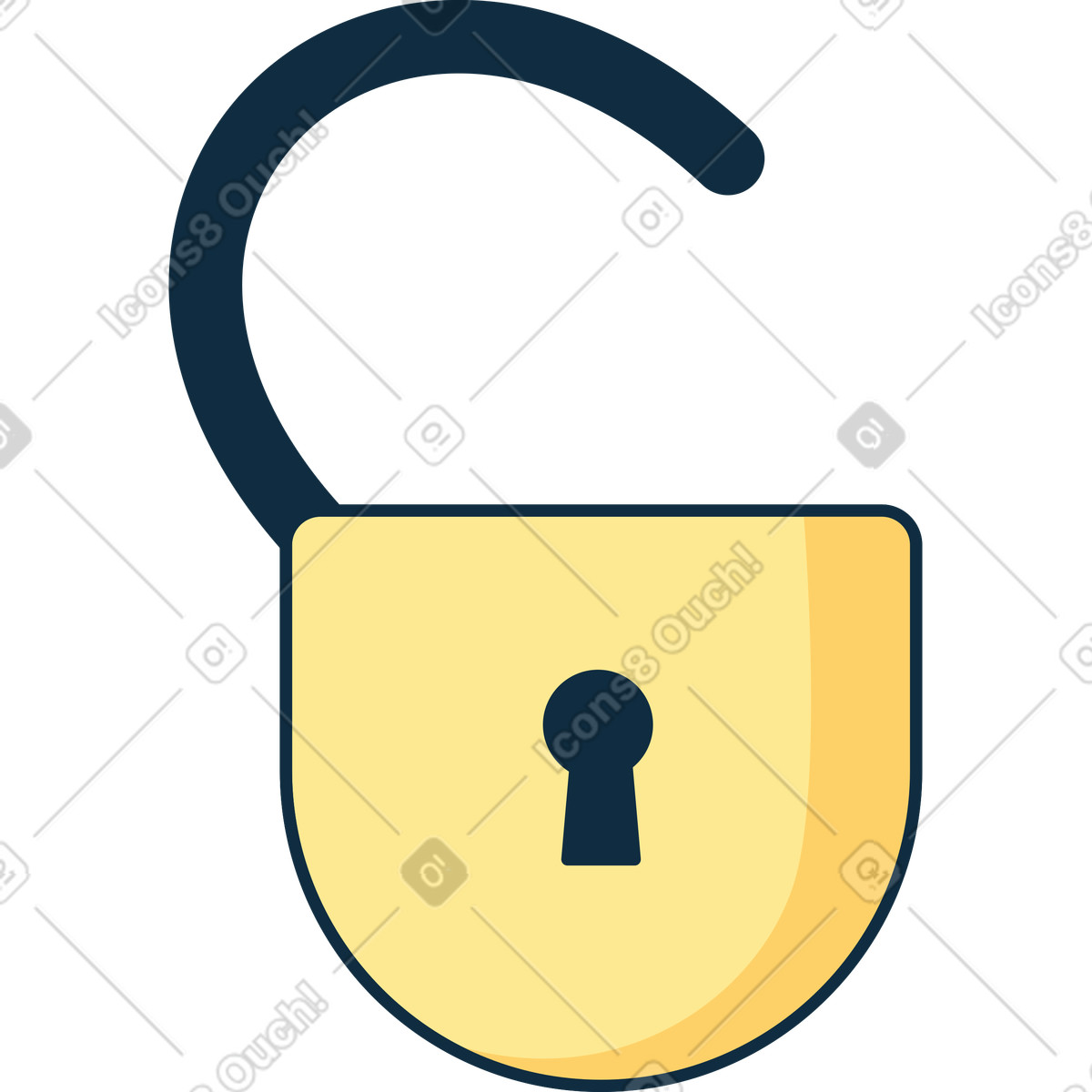 Open padlock illustration in PNG, SVG