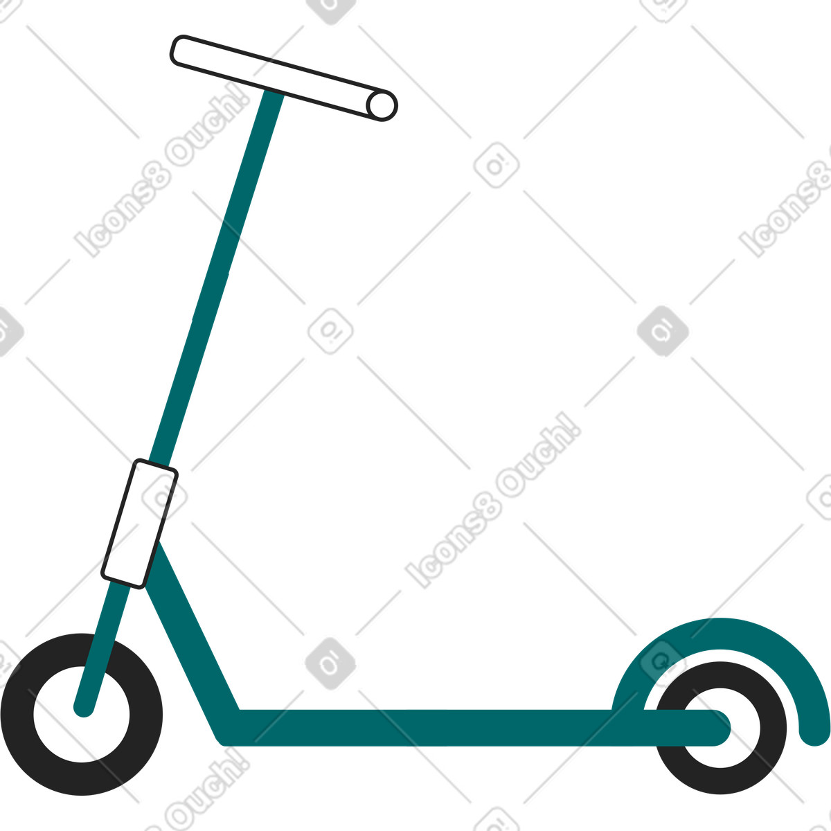 Ilustración Scooter para niños en estilo Sammy Line a descargar en PNG y SVG