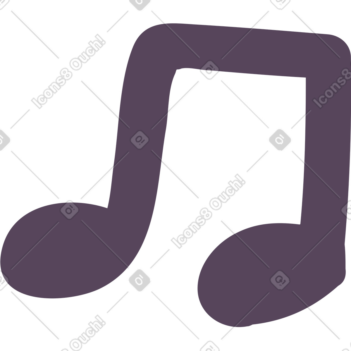 Nota musicale illustrazione in stile Pluto scarica in PNG, SVG