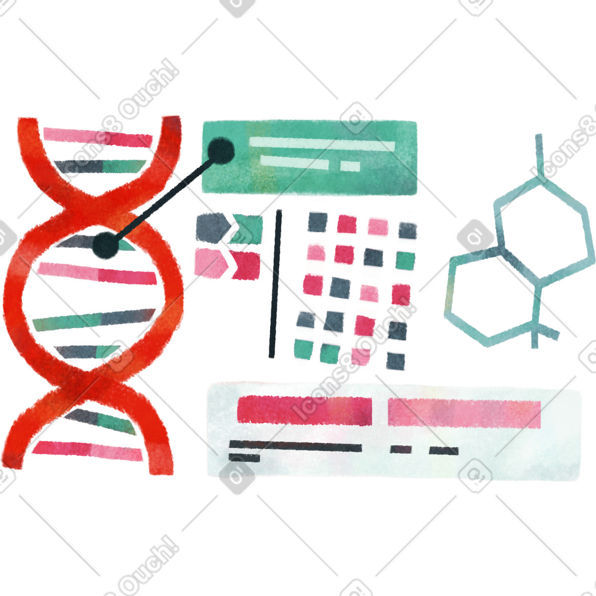 Ilustración Biotecnología en estilo Jungle a descargar en PNG y SVG