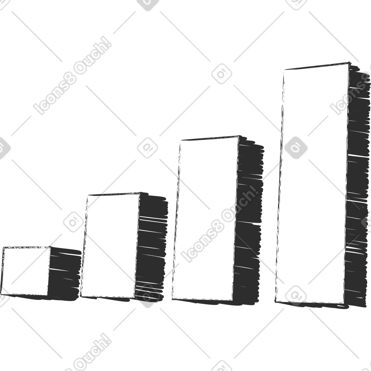 Graphite 스타일의 막대 차트 일러스트레이션 PNG, SVG 다운로드