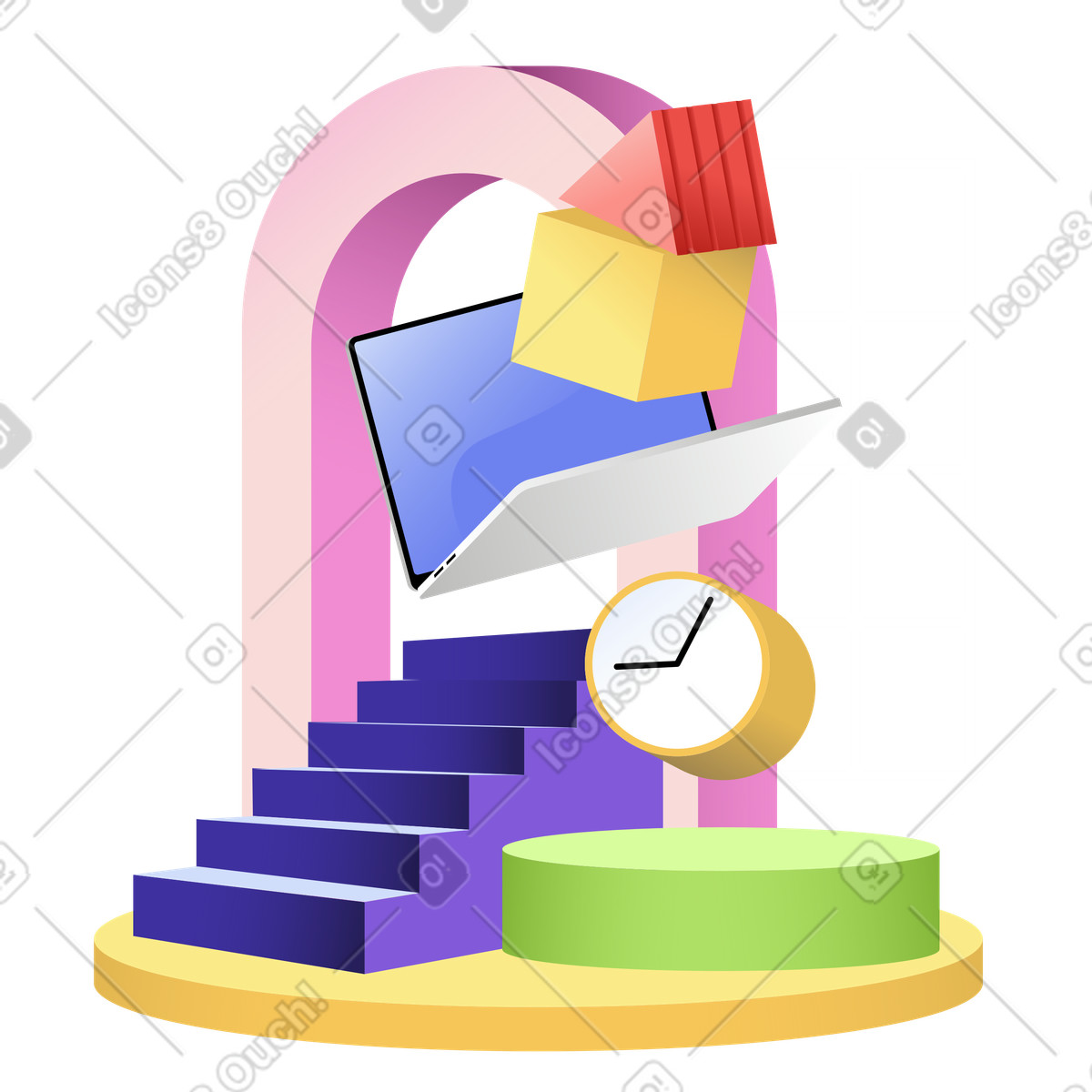 Иллюстрация Work life balance and time management в стиле Levels — скачать в форматах PNG, SVG