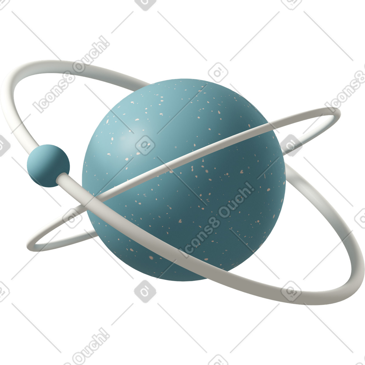 Ilustração de Blue planet with moon em no estilo 3D Casual life para baixar em PNG, SVG