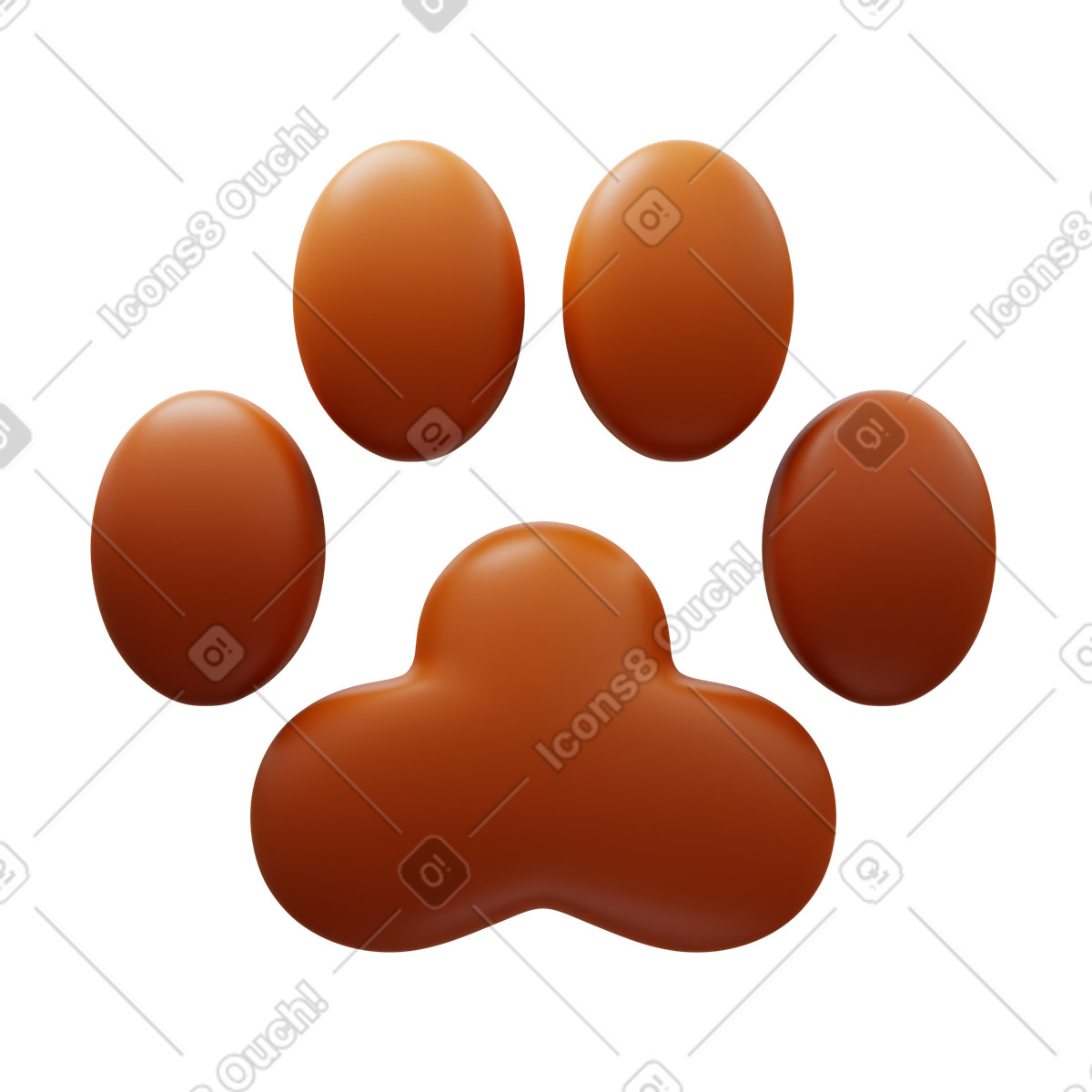 Ilustração de Cat footprint em no estilo 3D Fluency para baixar em PNG, SVG