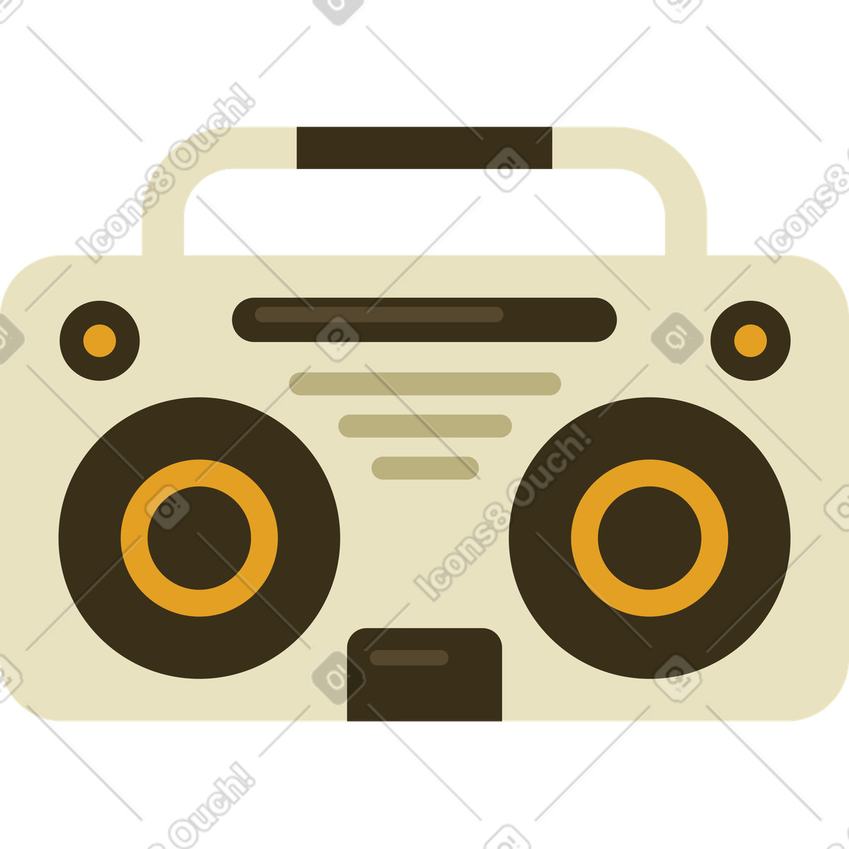 Boombox illustration featuring a music player clipart design in vector graphics