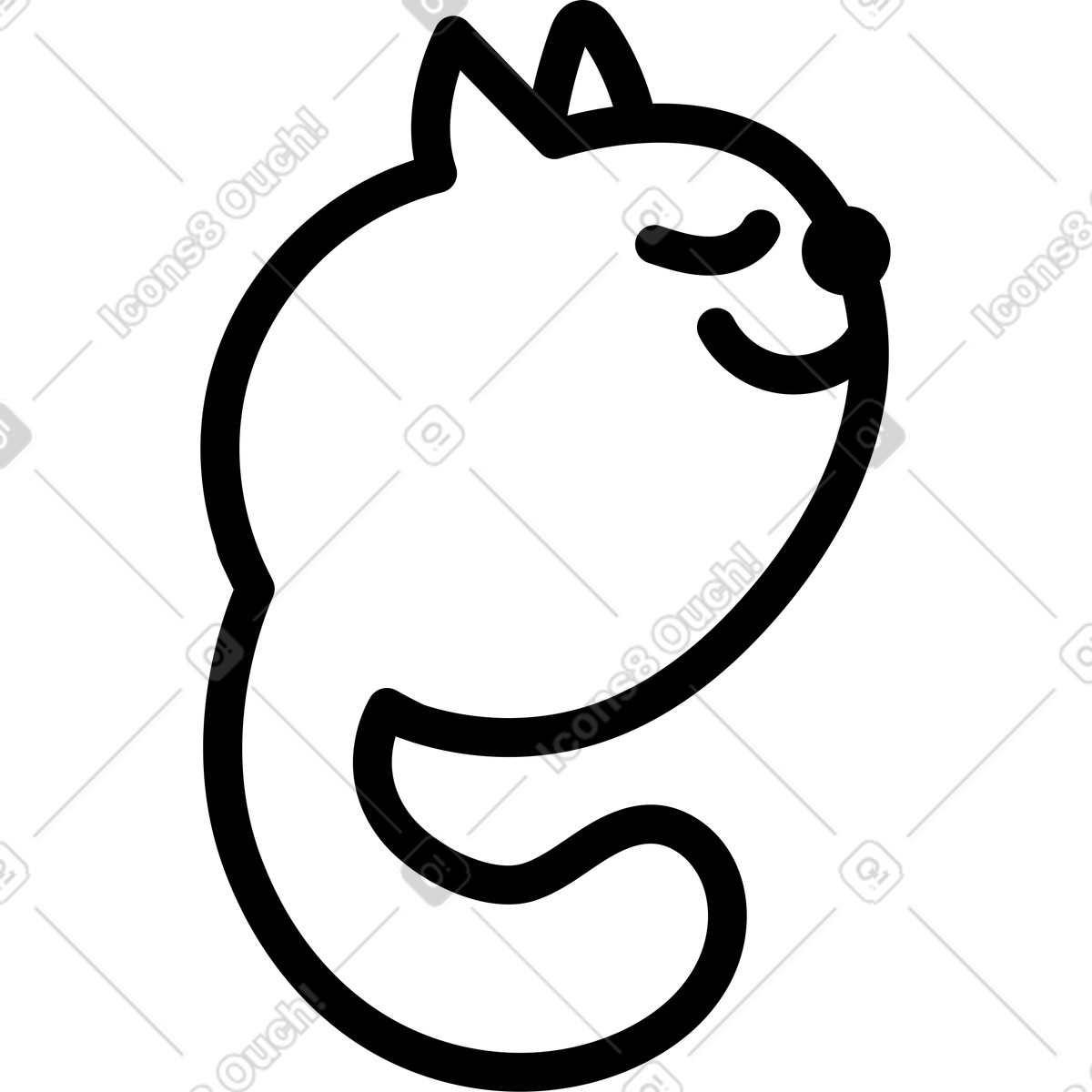 Illustration Chat dans le style Giggle à télécharger aux formats PNG, SVG