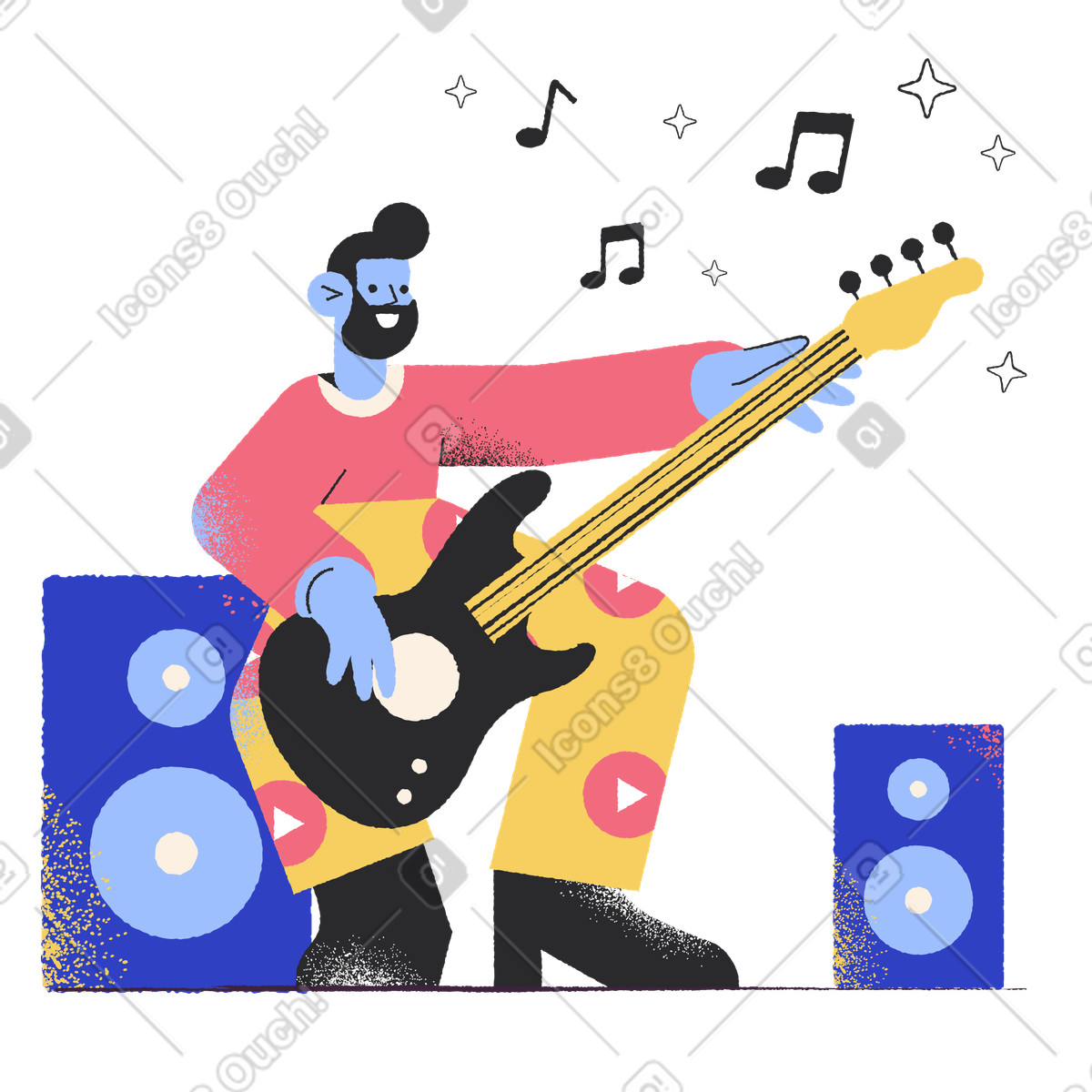 Musician illustration in Pablo style download in PNG, SVG