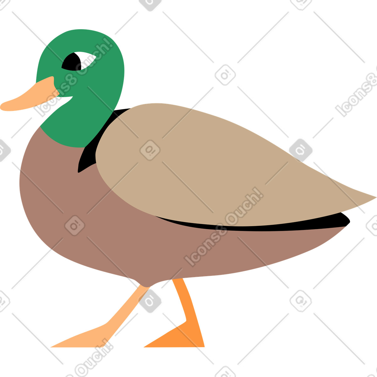 Illustration Canard dans le style Jaconda à télécharger aux formats PNG, SVG