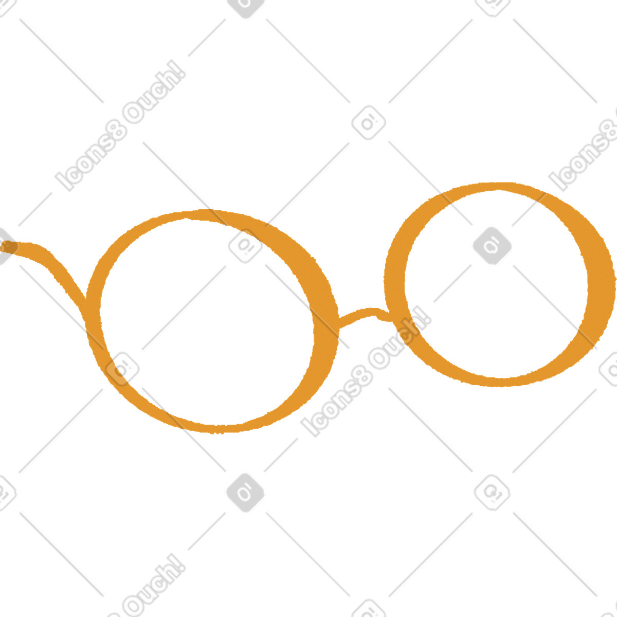 Lumiere 스타일의 Yellow round glasses 일러스트레이션 PNG, SVG 다운로드