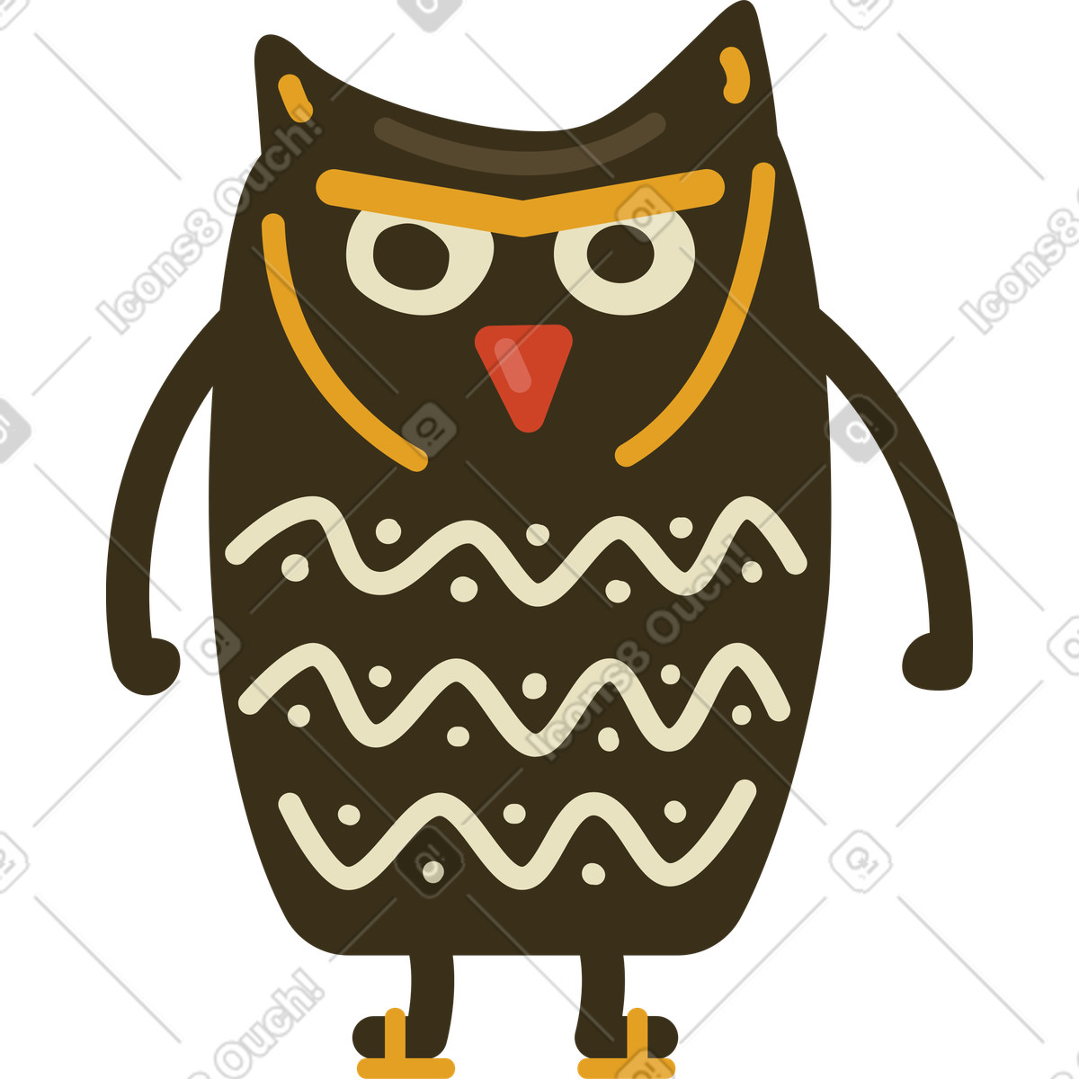 下载 Arabica 风格的 猫头鹰 插画，支持 PNG、SVG 格式