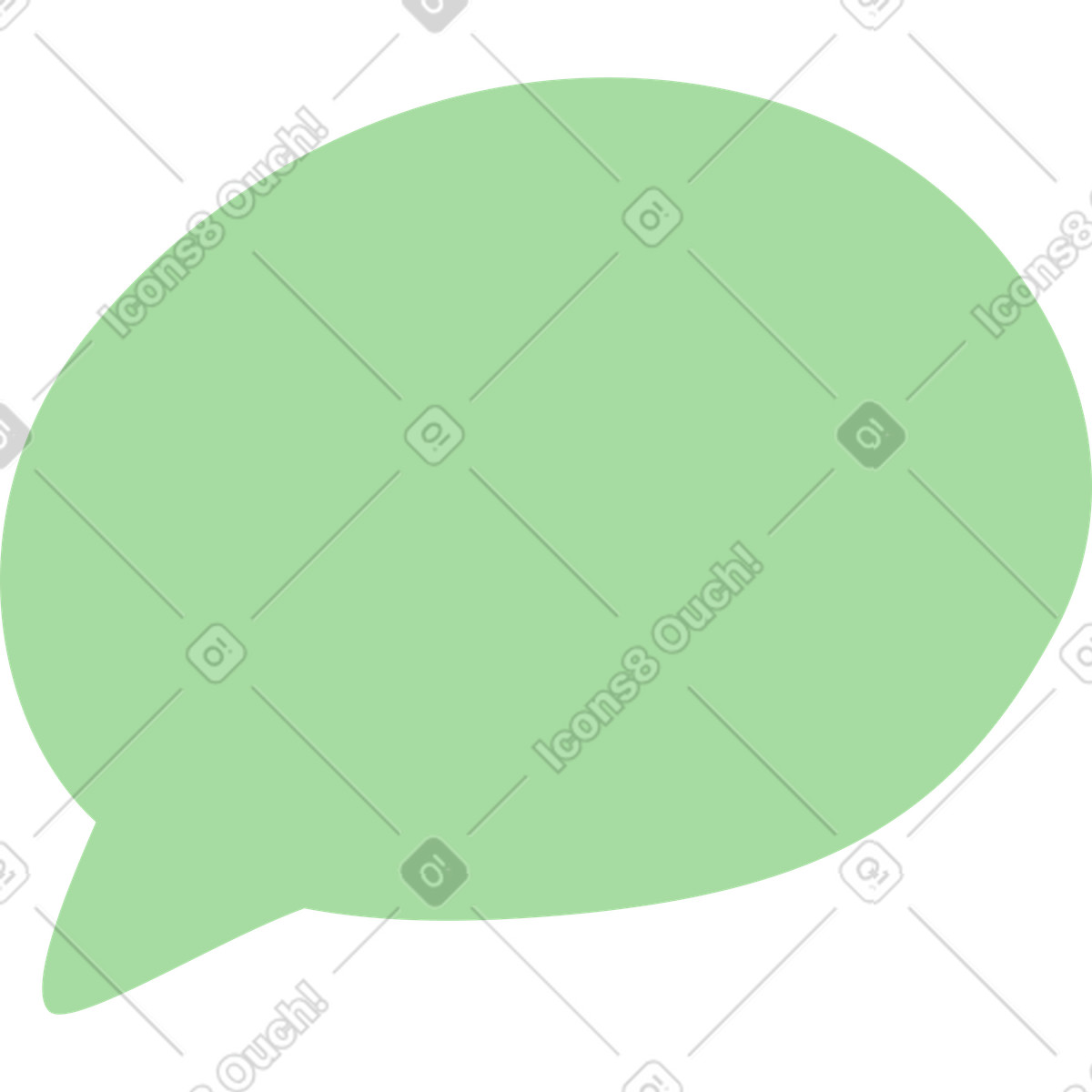 Illustration Speech bubble blank green shape for message and chat text dans le style Organic à télécharger aux formats PNG, SVG