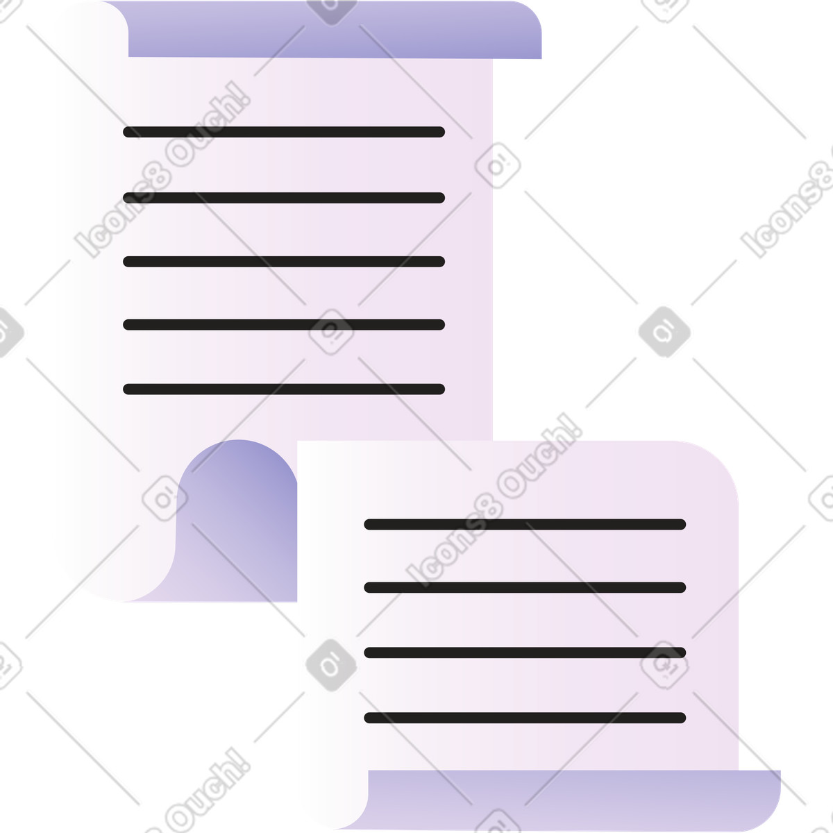 Illustration Long document avec texte dans le style Wavy à télécharger aux formats PNG, SVG
